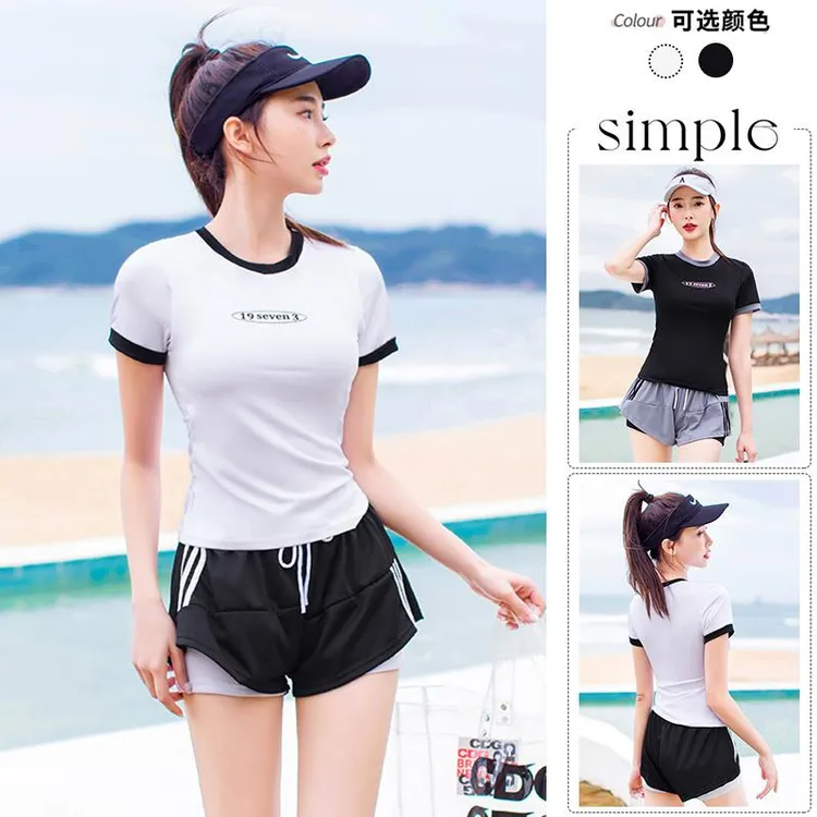 分体泳衣女2025新款时尚学生运动保守聚拢可爱度假显瘦泳装QL