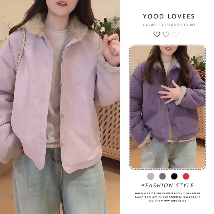 2025秋冬季新款女士复古港风加厚短外套保暖百搭宽松减龄洋气棉服