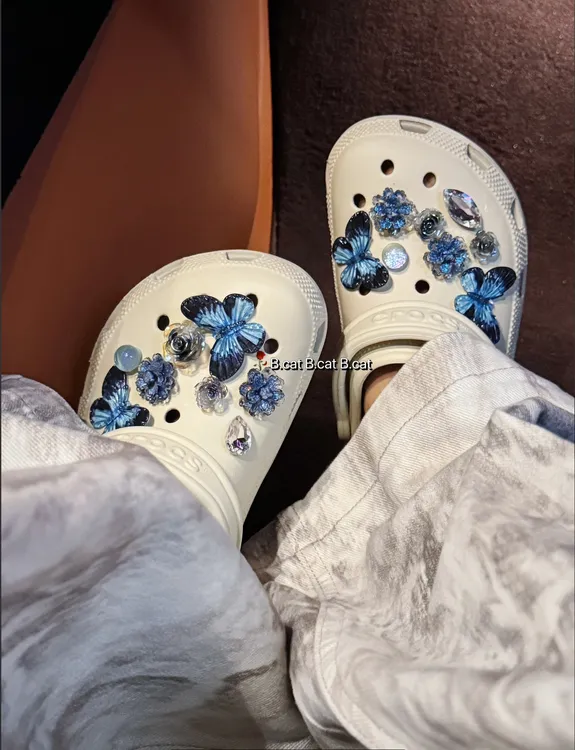 【蓝蝶】原创设计洞洞鞋鞋花鞋扣装饰配件洞门永存 适配crocs