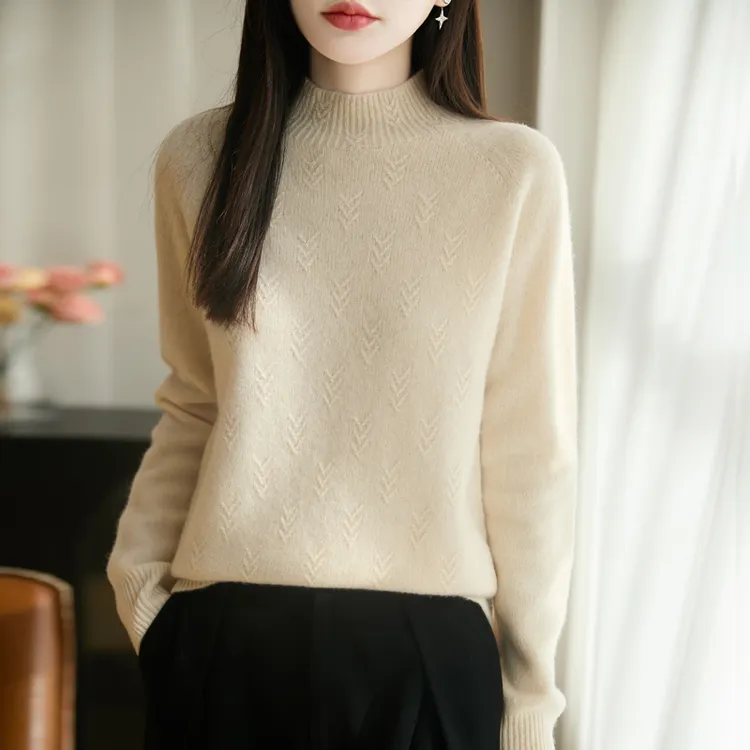 品牌秋冬新款一线成衣小于号半高领羊毛衫简约保暖内搭打底衫女