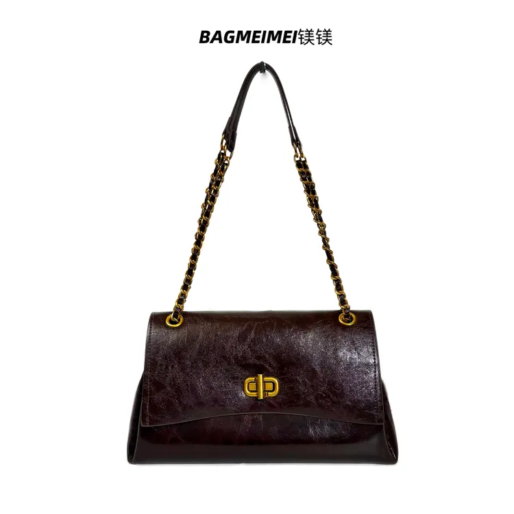 【镁镁皮具小号信封包】7782-1邮差包信封包链条包腋下斜挎包