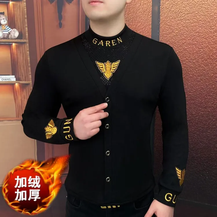 《黑金神话》冬季新款加绒卫衣休闲修身轻奢高端百搭帅气时尚简约K