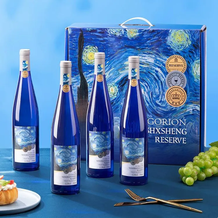 【中国生产】微醺11.5度歌瑞安梵高先生雷司令干白葡萄酒 750ml*4瓶