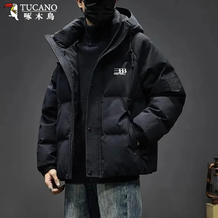 TUCANO/啄木鳥痞帅潮牌保暖外套连帽棉服男冬季男士痞帅保暖棉服