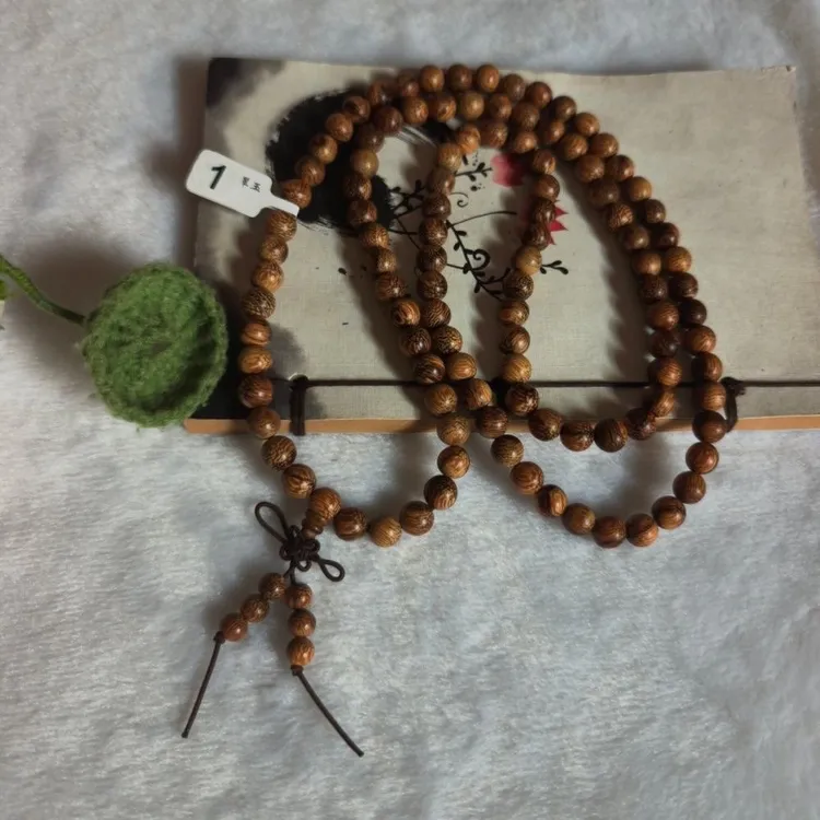 A95 黄金檀108颗木圆珠手串 （无礼盒）