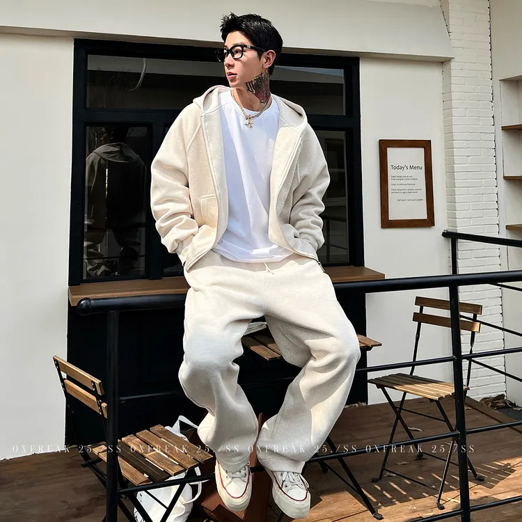 OXFREAK「套装系列 定制定染面料」通勤风遛狗一套卫衣男秋冬上班