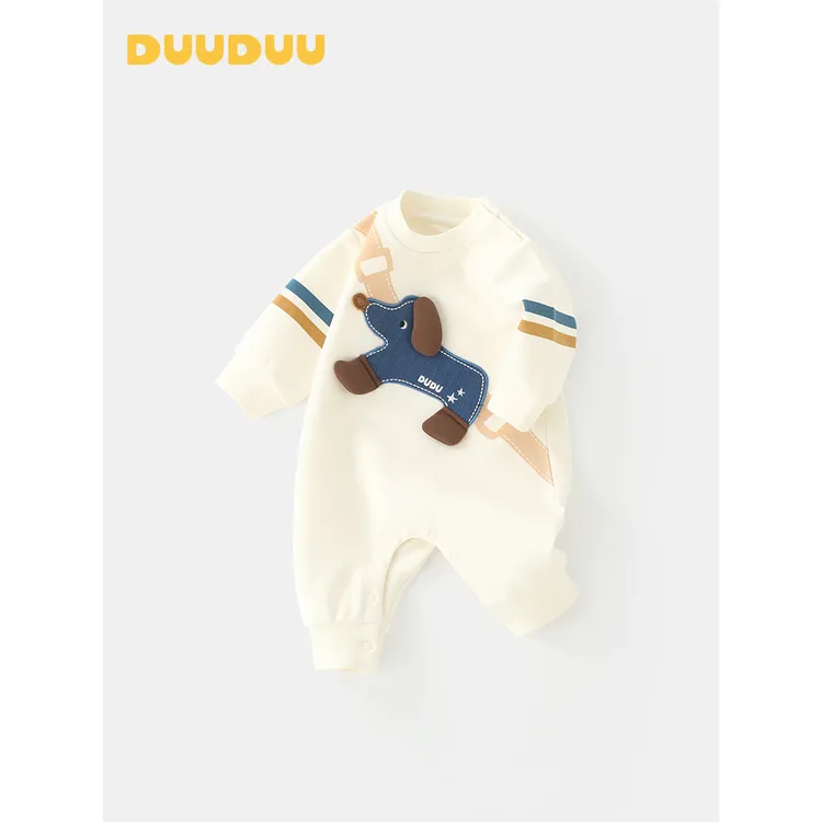 网红款潮流背包狗新款春保暖婴儿爬服幼儿衣服外出韩版儿童连体衣