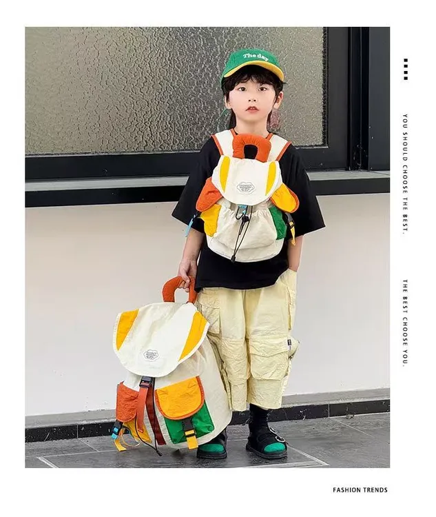 高颜值亲子小背包儿童双肩包男女孩成人书包背包山系撞色背包轻便