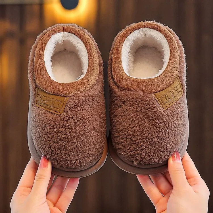 冬季儿童棉鞋男女童学生居家鞋室内加绒防滑拖鞋保暖软底亲子棉鞋
