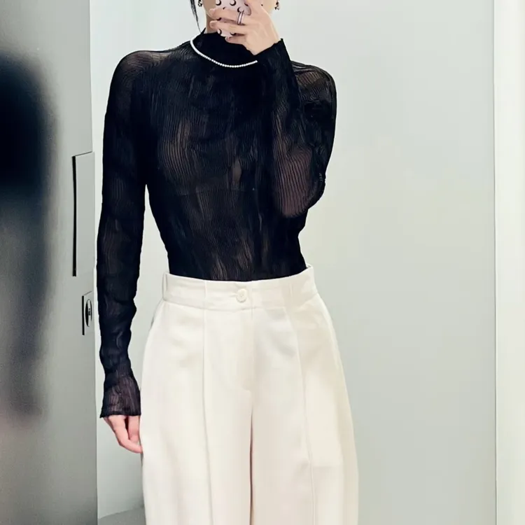 宅宅褶皱柳条高领打底衫原盒原标原面料