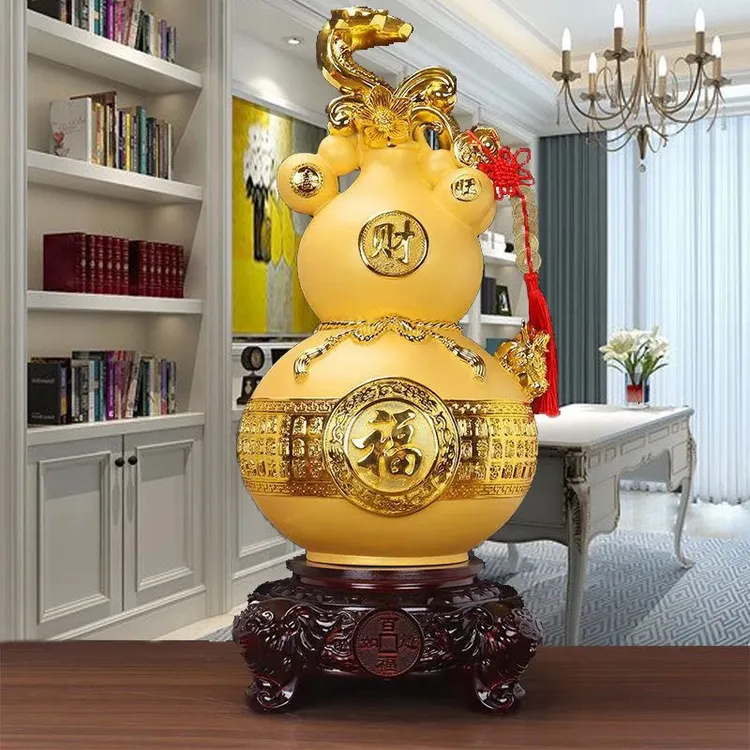 百福如意酒柜玄关博古架大号福禄葫芦摆件创意招财风水乔迁礼物
