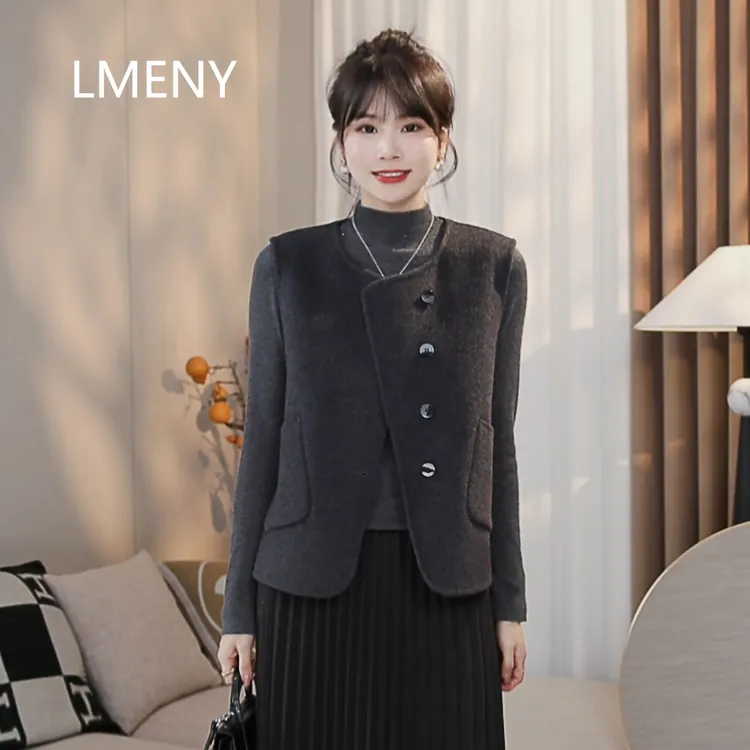LMENY“暖冬马甲”叠穿王！单排扣柔软锁温百搭全羊毛马甲25DW006