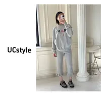 【UCSTYLE】A9031’美高早课‘字母刺绣百搭圆领卫衣 主播穿S码