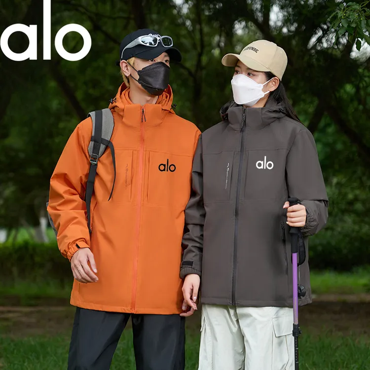alo户外冲锋衣男女同款三合一暴雨级防风防水外套三防旅游登山服