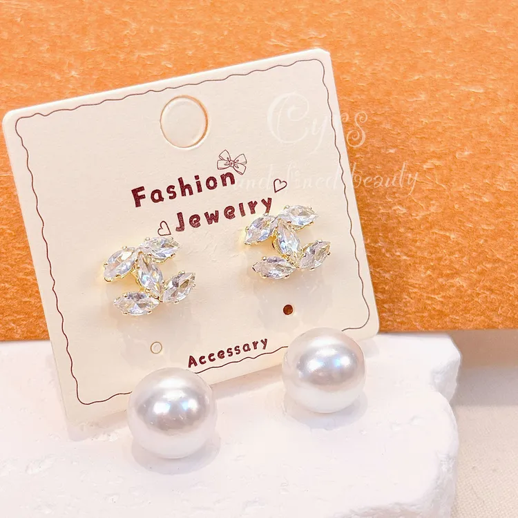 合金耳饰 克芮司Cyrs |【珥晶】多戴三色锆石高级感原创银针耳钉