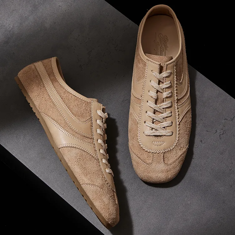 进口牛皮复古德训鞋休闲运动薄底男女春夏百搭潮流方头板鞋