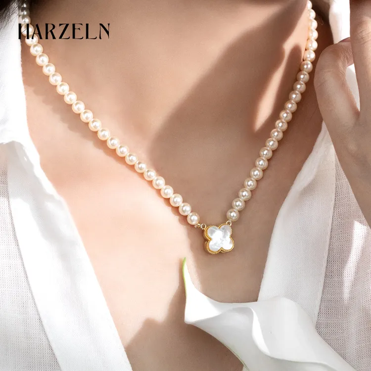 HARZELN幸运四叶草项链施家珠轻奢小众高级感首饰女生配饰精美