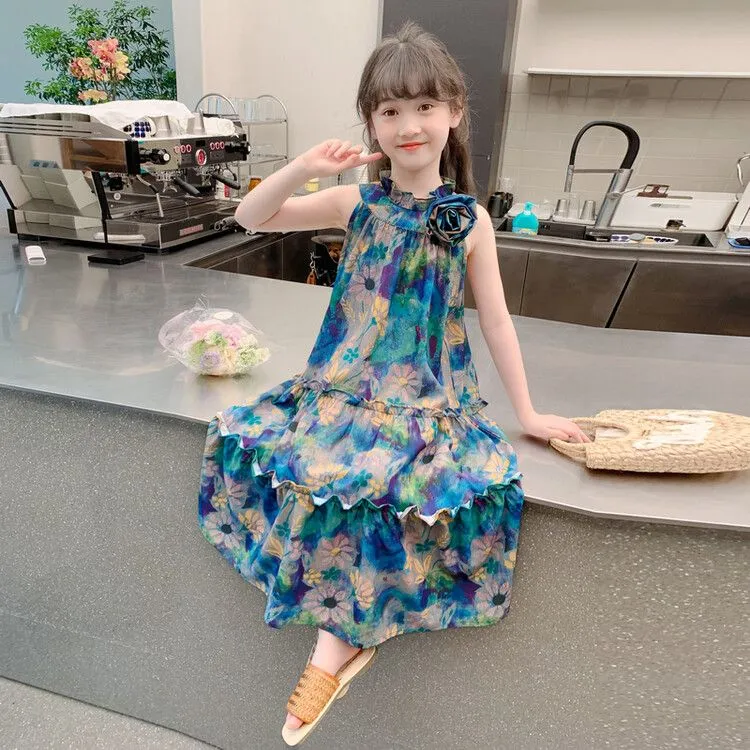 女童连衣裙童装夏装新款儿童背心裙薄款公主风清凉沙滩裙
