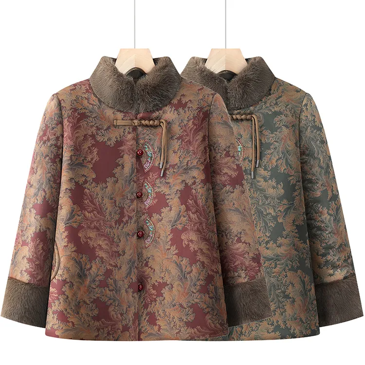 中老年人加厚加绒棉衣外套妈妈冬装保暖棉衣老太太棉袄2025新款女