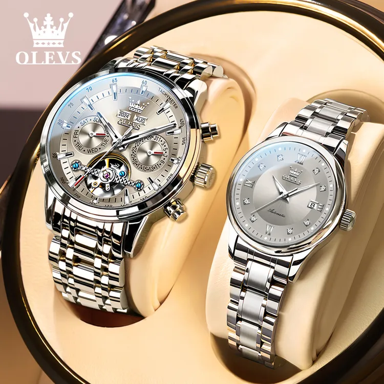 张智霖代言欧利时情侣时尚对表男女士一对情人节防水机械表6710