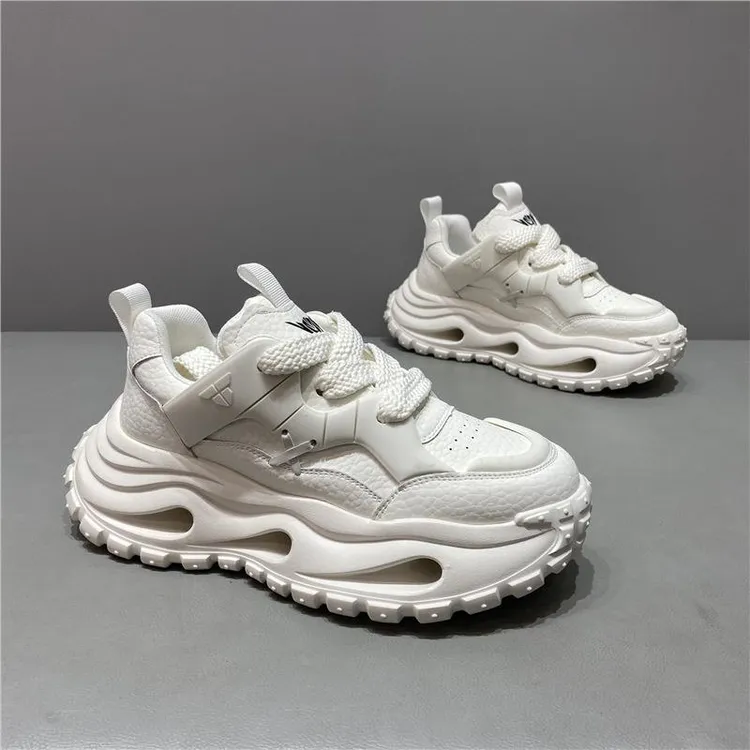 欧货老爹鞋新款厚底鞋时尚舒适低帮系带男百搭休闲小白鞋