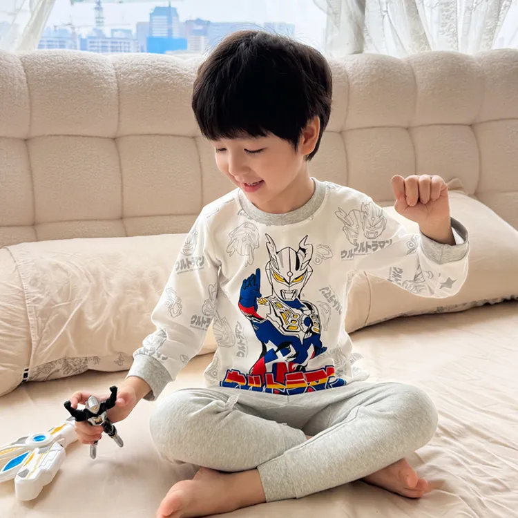 男童纯棉家居服套装A类100%棉儿童睡衣男孩女孩秋衣秋裤保暖内衣