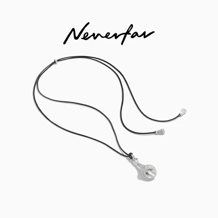 铜合金项链 neverfar自然之愈系列贝纹皮绳项链女款