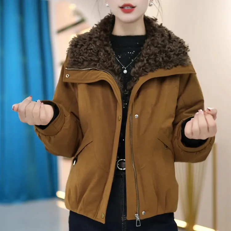 复古慵懒风大翻领羽绒服女2025冬季新款洋气显瘦小个子保暖外套潮