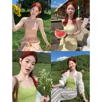 火火火【香草冰淇淋】韩版百搭刺绣吊带D34747HH52
