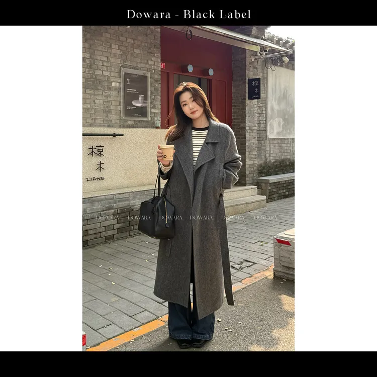 现货大婉酱黑标【温度与风度】韩系高级感双面呢外套休闲大衣0105D