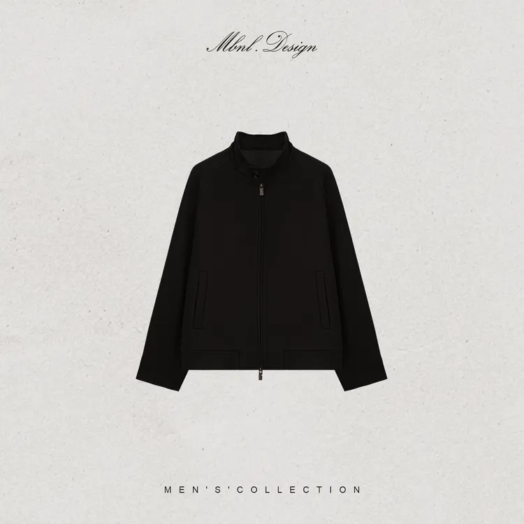 MBNL-F「Vintage」秦磊男装绵羊毛混纺立领牛角扣夹克LL-WWT0114