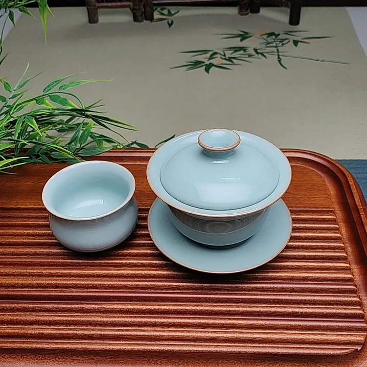 元宝盖碗加玉兰杯，手拉胚高品酬宾价