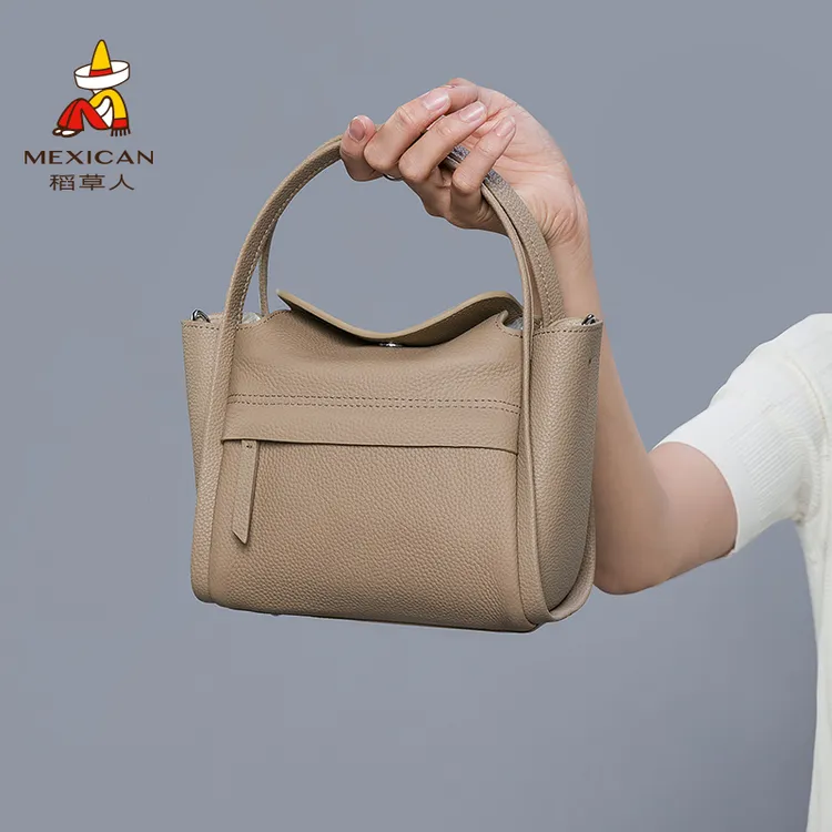 稻草人大容量通勤百搭女款包包2025牛皮轻奢女包手提单肩包斜挎包