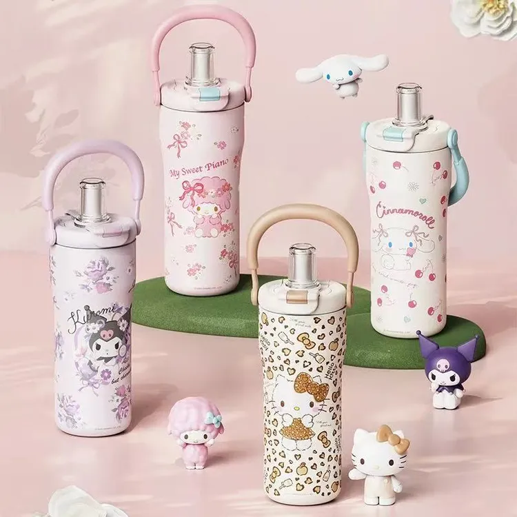 三丽鸥HelloKitty保温水杯女高颜值2025新款大容量吸管杯女生专用