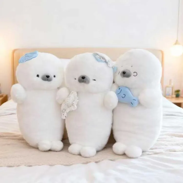 可爱海豹抱枕女生睡觉床上专用夹腿娃娃公仔毛绒玩具靠枕沙发宿舍