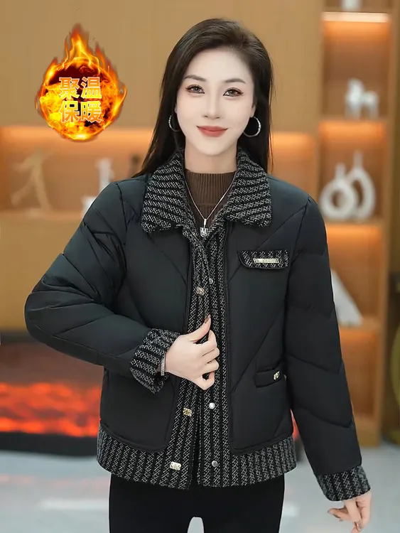 时尚短款棉服女2025冬季新款洋气显瘦保暖棉衣小个子百搭棉袄外套
