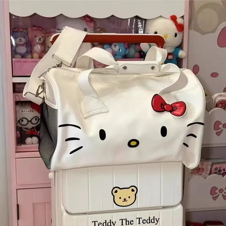 hellokitty旅游行李包学生住校生手提收纳袋轻便大容量可套拉杆J
