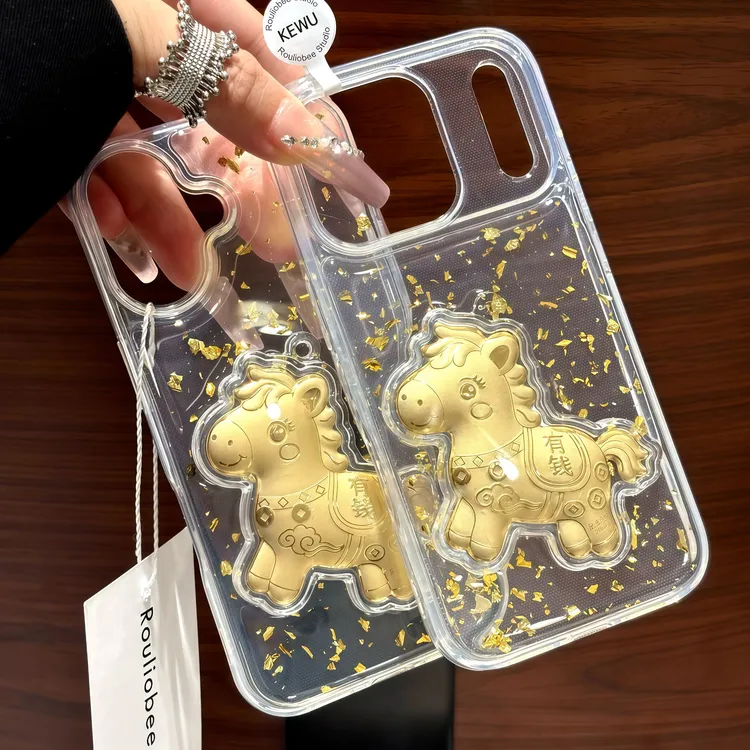 马上有钱立体滴胶适用苹果16/17promax手机壳iPhone15/14透明13潮