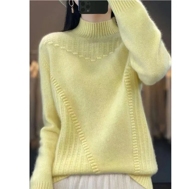 半高领高级感2025新款宽松加厚柔软亲肤内搭打底衫爆款针织毛衣