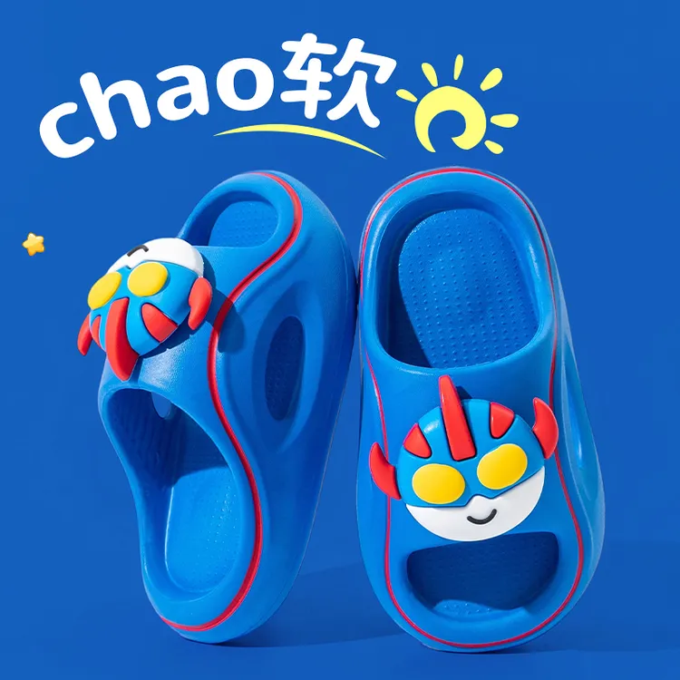 男孩夏天儿童拖鞋男童机甲软底防滑外穿凉拖鞋小孩子超人沙滩鞋