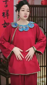 秋款国风长裤九分袖家居服套装