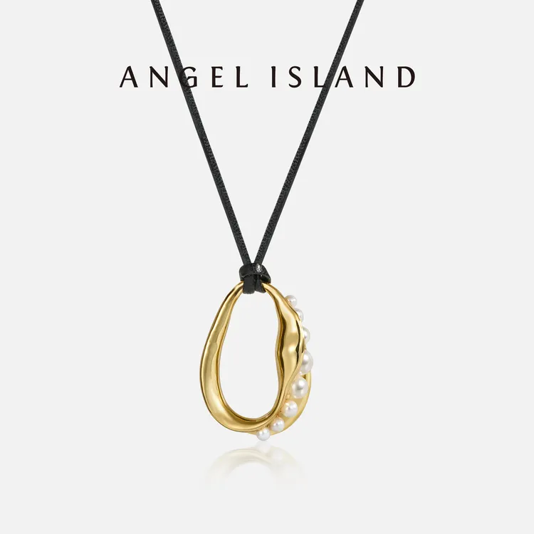 ANGEL ISLAND/天使岛 「隐玉」珍珠皮绳吊坠项链
