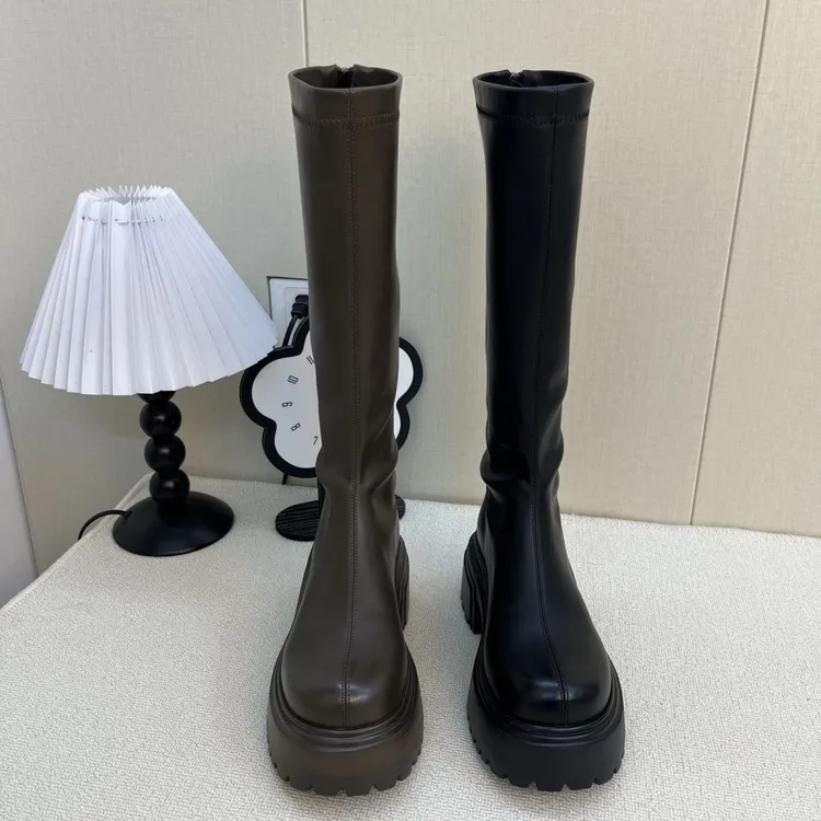 胖妹妹专属长靴子加肥加宽高筒骑士靴女厚底增高长筒鞋子女款秋冬