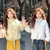 温舒敏【蓝莓奶芙】复古秋冬百搭保暖蝴蝶结羽绒服外套MQ5269228