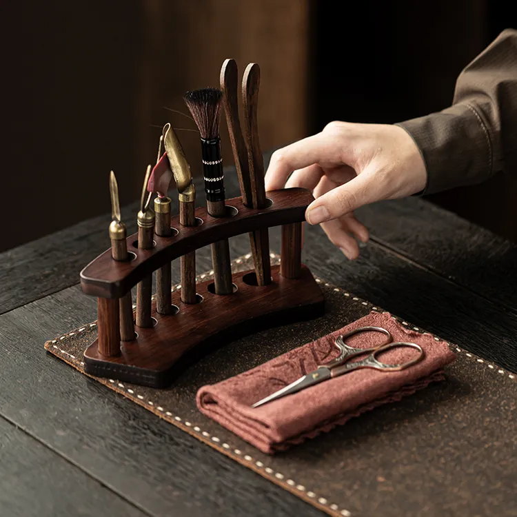 茶道六君子功夫茶具配件茶台盘泡茶工具竹制家用中式茶夹养壶笔