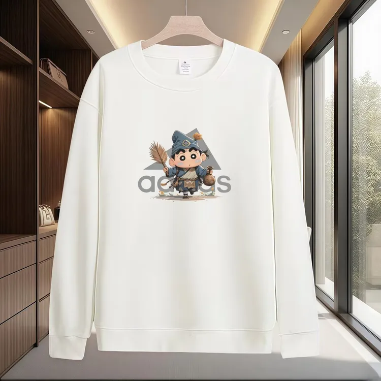 秋冬男士圆领印花卫衣时尚设计无帽套头美式休闲保暖不起球打底衫