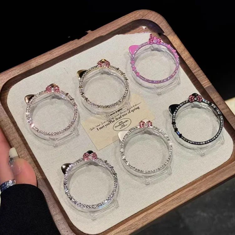 适用华为GT6女款KT猫41mm镶钻边框gt5表壳GT5pro手表半包保护壳42