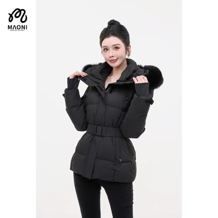 毛妮LADIESFIRST连帽保暖90白鹅绒羽绒服女冬季新款加厚外套L2760