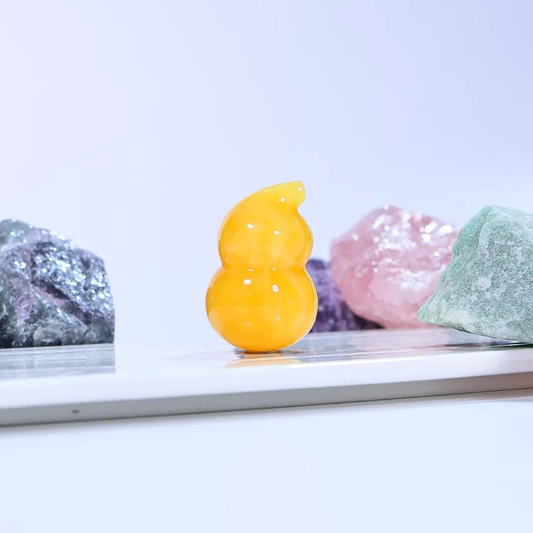 【颜如蜜珠宝】经典气质简约焦皮料浓橘蜜蜡芒果芝士葫芦吊坠BB10