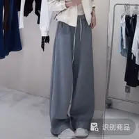 《度日》2025蓉蓉家秋季新款韩版休闲纯色抽绳弯刀裤阔腿裤卫裤潮